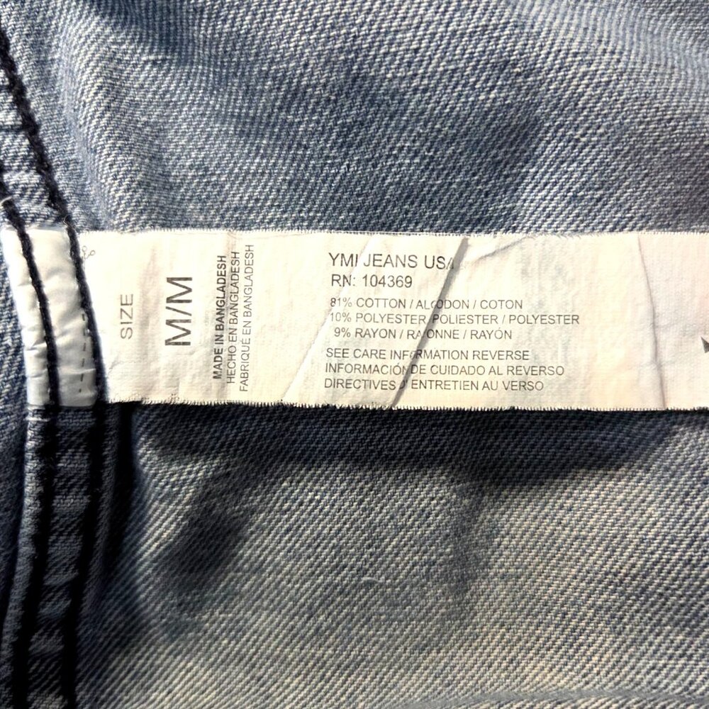 YMI With Love Light Blue Distressed Classic Denim Trucker Jean Jacket Size M - Picture 7 of 8
